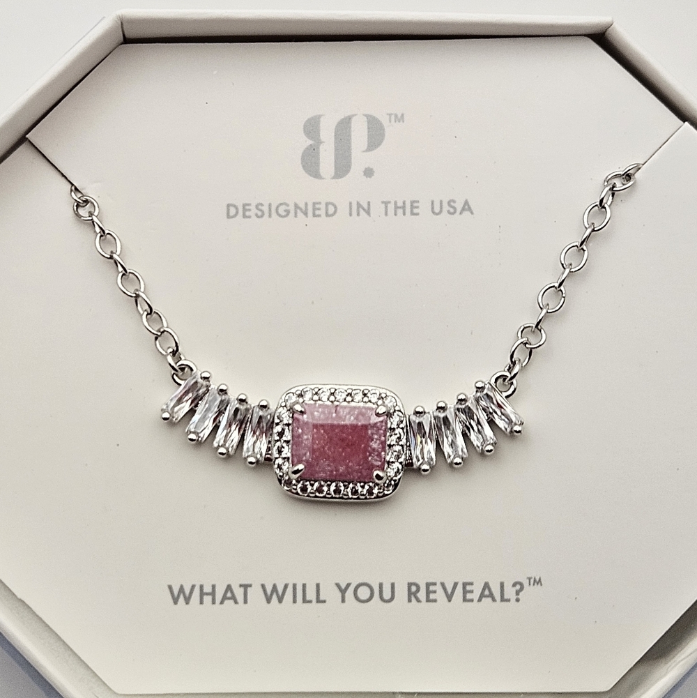 Bomb Party NK56687 "Pale Dreams On The Horizon"  Rose Ice Crystal Necklace